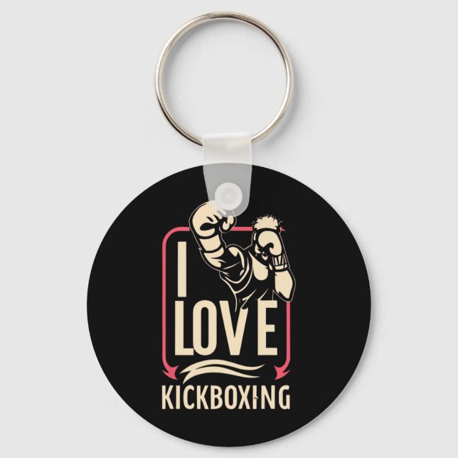Chaveiro Eu Amo Kick-boxing Boxe Amor Kickboxer Kickboxin (Frente)