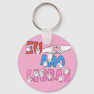 Chaveiro Eu amo Libras