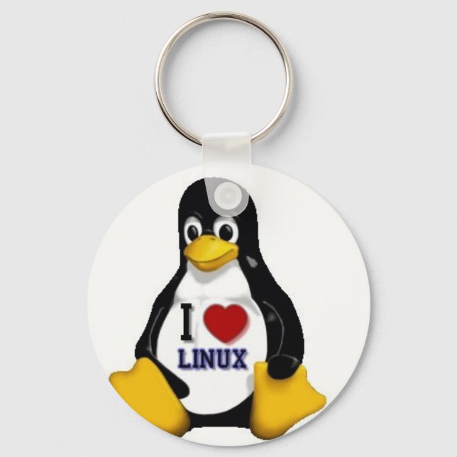 Chaveiro Eu amo Linux (Frente)