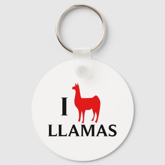 Chaveiro Eu Amo Llamas (Frente)