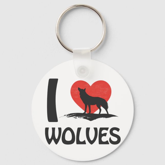 Chaveiro Eu amo Lobos (Frente)