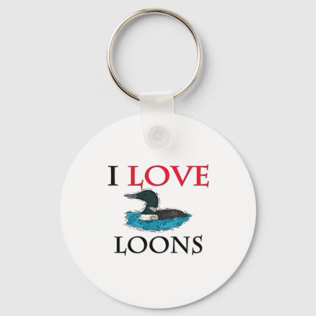 Chaveiro Eu Amo Loons (Frente)