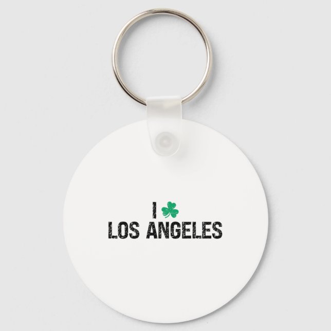 Chaveiro Eu Amo Los Angeles Trevo de Shamrock St. Patrick's (Frente)
