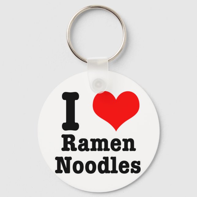 Chaveiro EU AMO macarrão ramen (Frente)
