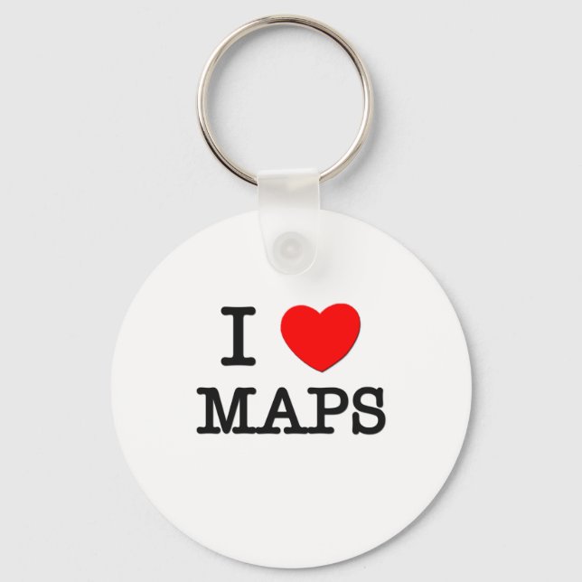 Chaveiro Eu Amo Mapas (Frente)