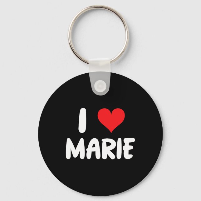 Chaveiro Eu Amo Marie - Coração - Nome  (Frente)