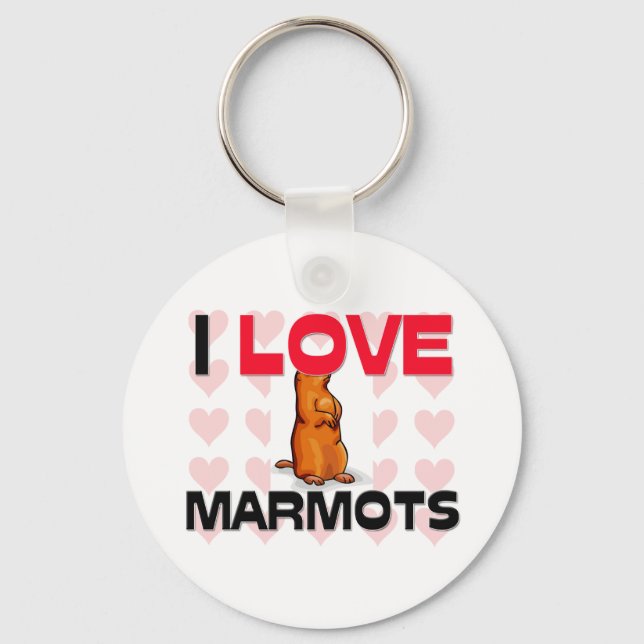 Chaveiro Eu Amo Marmots (Frente)