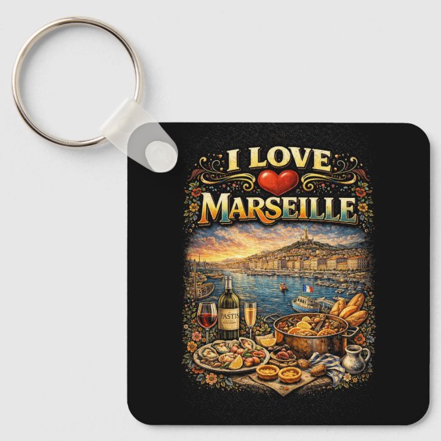 Chaveiro Eu amo Marselha (Frente)
