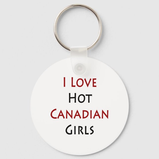 Chaveiro Eu Amo Meninas Canadianas Quentes (Frente)