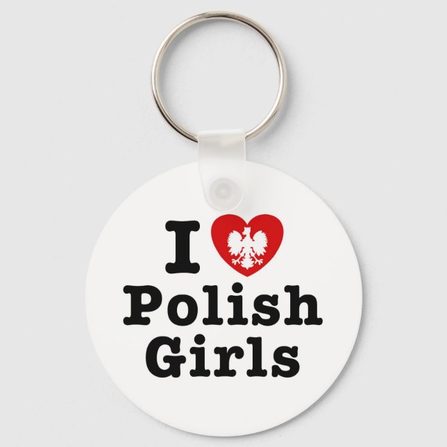 Chaveiro Eu Amo Meninas Poloneses (Frente)