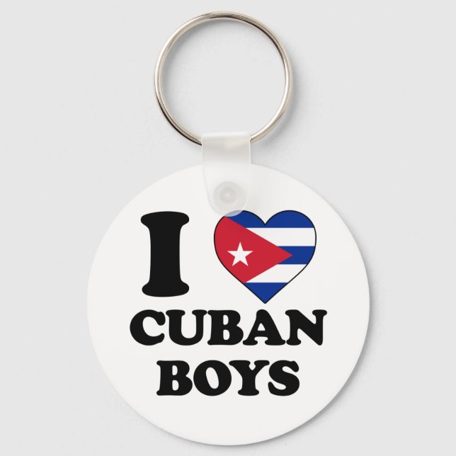 Chaveiro Eu amo meninos cubanos (Frente)