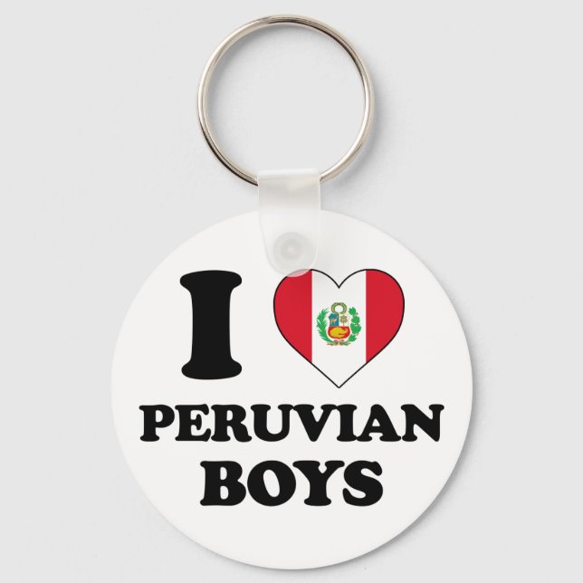 Chaveiro Eu amo meninos peruanos (Frente)