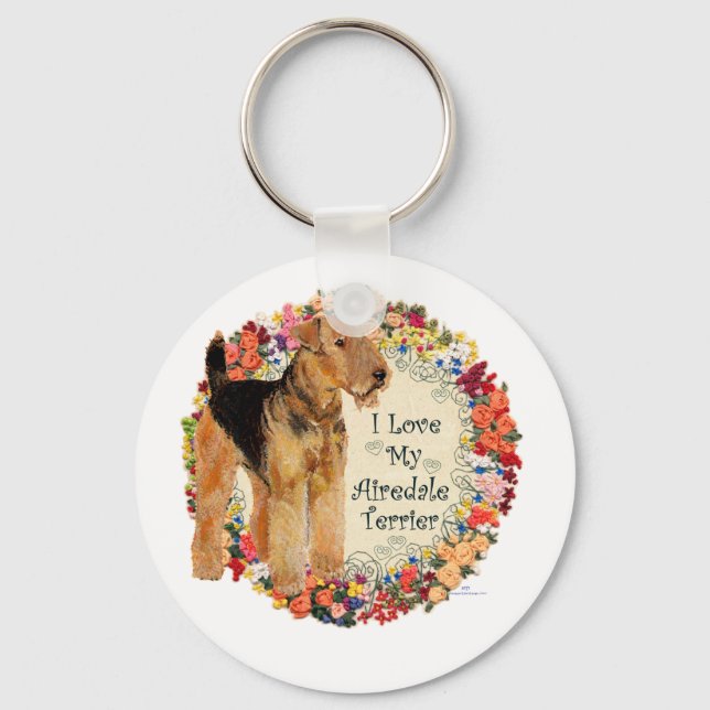 Chaveiro Eu Amo Meu Airedale (Frente)