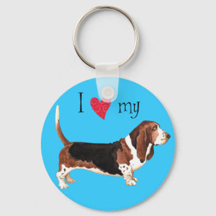 Chaveiro Eu amo meu Basset Hound