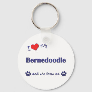 Chaveiro Eu amo meu Bernedoodle (o cão fêmea)