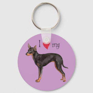 Chaveiro Eu amo meu Brinquedo Manchester Terrier