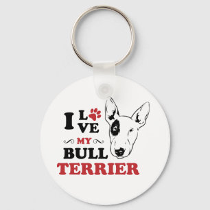 Chaveiro Eu Amo Meu Bull Terrier Cachorrinho Mãe Pai