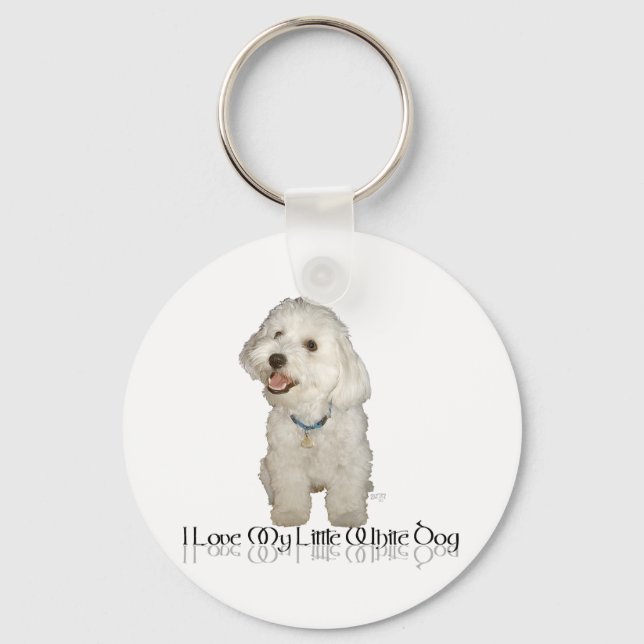 Chaveiro Eu Amo Meu Cachorrinho Branco - Havanese (Frente)