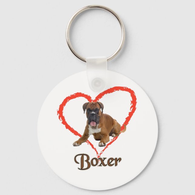 Chaveiro Eu Amo Meu Cachorro-Boxer (Frente)