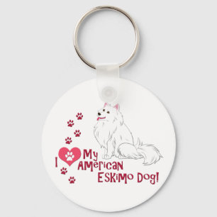 Chaveiro Eu Amo Meu Cachorro Esquimó Americano!