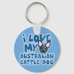 Chaveiro Eu amo meu cão australiano do gado