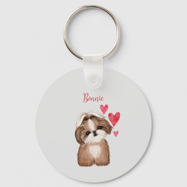 Chaveiro Eu Amo Meu Cão Shih Tzu Personalizado (Frente)