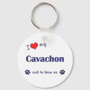 Chaveiro Eu amo meu Cavachon (o cão masculino)