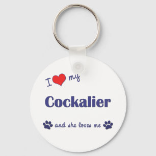 Chaveiro Eu amo meu Cockalier (o cão fêmea)