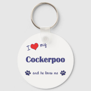 Chaveiro Eu amo meu Cockerpoo (o cão masculino)