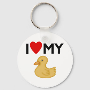 Chaveiro Eu Amo Meu Ducky De Borracha