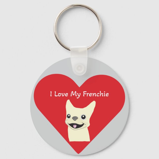 Chaveiro Eu amo meu Frenchie, Lavender (Frente)