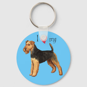 Chaveiro Eu amo meu galês Terrier