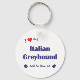 Chaveiro Eu amo meu galgo italiano (o cão masculino)