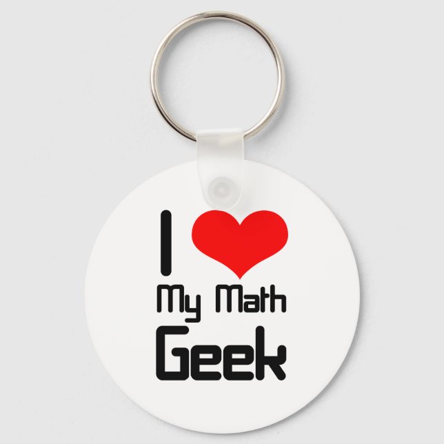 Chaveiro Eu amo meu geek de matemática (Frente)