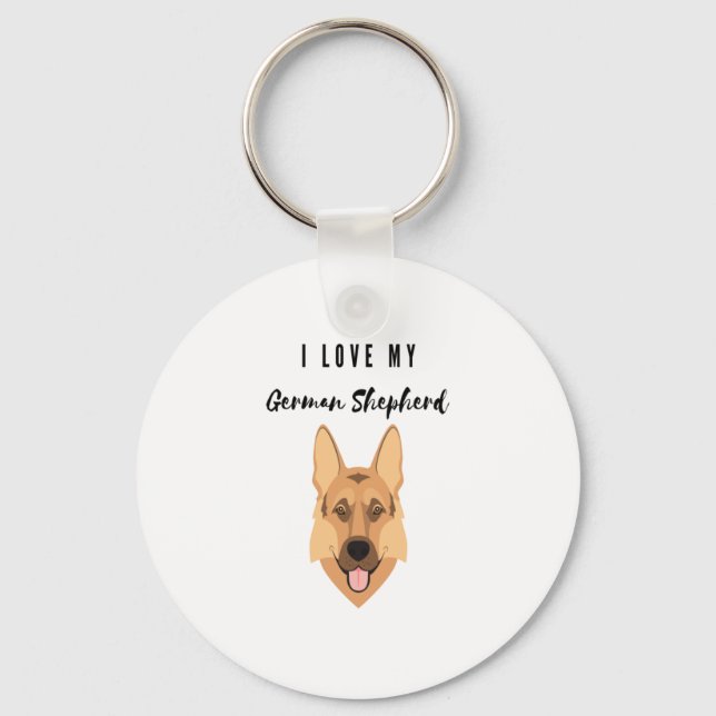 Chaveiro Eu Amo Meu German shepherd (Frente)
