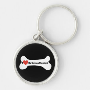 Chaveiro Eu Amo Meu German shepherd - Osso Cachorro