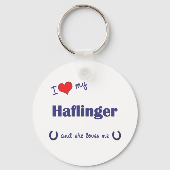 Chaveiro Eu Amo Meu Haflinger (Cavalo Feminino) (Frente)