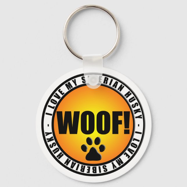 Chaveiro Eu Amo Meu Husky Siberiano! chaveiro! (Frente)