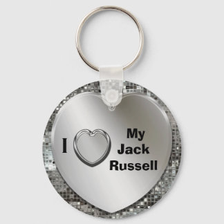 Chaveiro Eu Amo Meu Jack Russell Heart Keychain