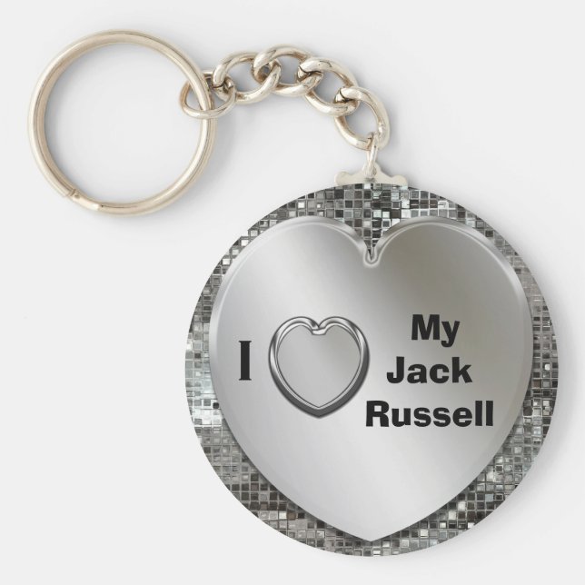 Chaveiro Eu Amo Meu Jack Russell Heart Keychain (Frente)
