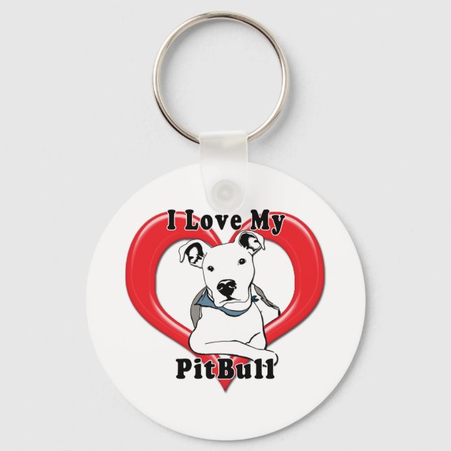 Chaveiro Eu amo meu logotipo PitBull (Frente)
