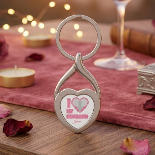Chaveiro Eu Amo Meu Marido Personalizado – Adicionar Foto e