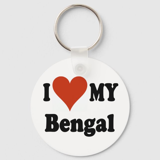 Chaveiro Eu Amo Meu Merchandise Gato Bengala (Frente)