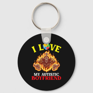 Chaveiro Eu Amo Meu Namorado Autista Flaming Reaper Autismo