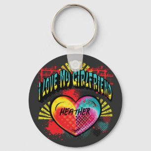 Chaveiro Eu Amo Meu Nome Personalizado De Grafite Namorada