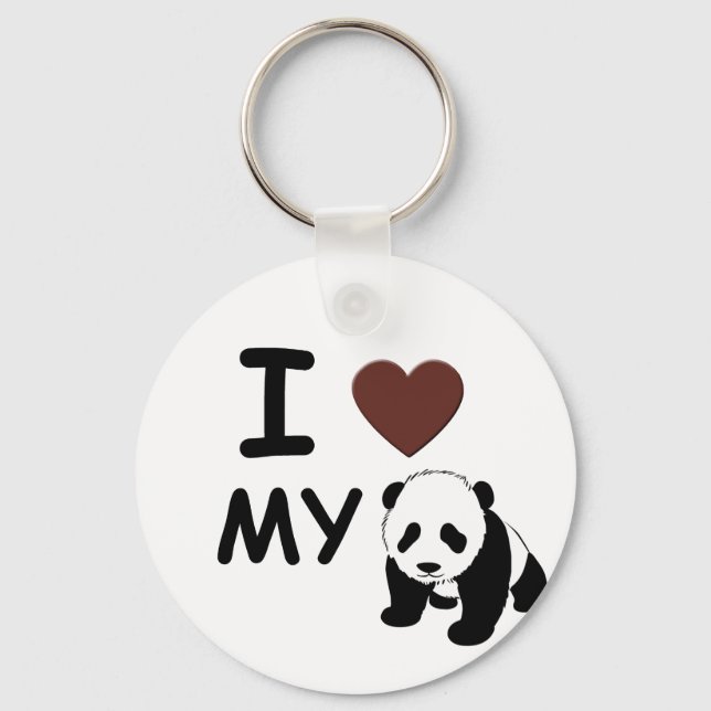 CHAVEIRO EU AMO MEU PANDA (Frente)