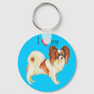 Chaveiro Eu amo meu Papillon