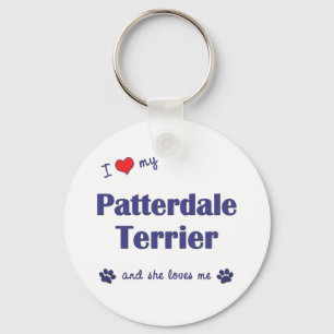 Chaveiro Eu amo meu Patterdale Terrier (o cão fêmea)