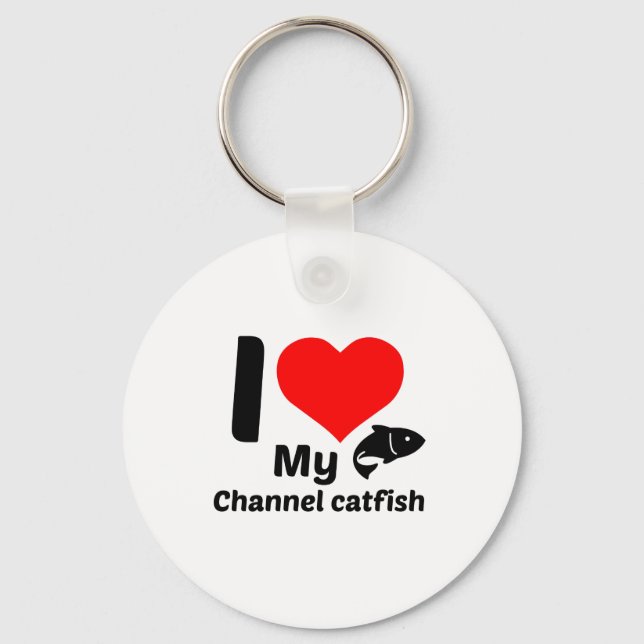 Chaveiro Eu amo meu peixe-gato do Canal (Frente)