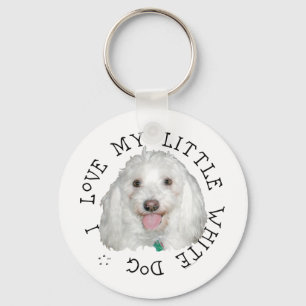 Chaveiro Eu Amo Meu Pequeno Cão Branco (Resgate)